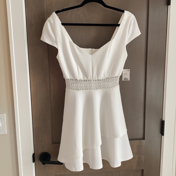 Crystal Doll White Mini Fit & Flare Party Dress Size 7 NWT - Picture 4 of 13